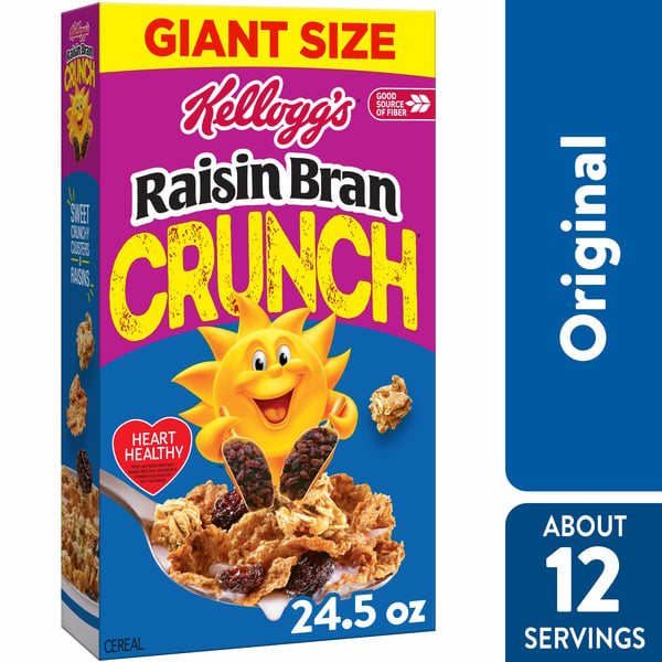 Cereal Raisin Bran Breakfast Cereal, Fiber Cereal, Family Breakfast, Original hero