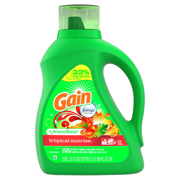 Laundry Gain Detergent, with Febreze Freshness, Tropical Sunrise hero