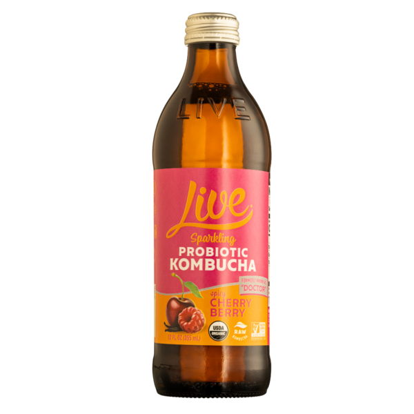 Soft Drinks Live Raw & Organic Kombucha, Spicy Cherry Berry, formerly Doctor hero