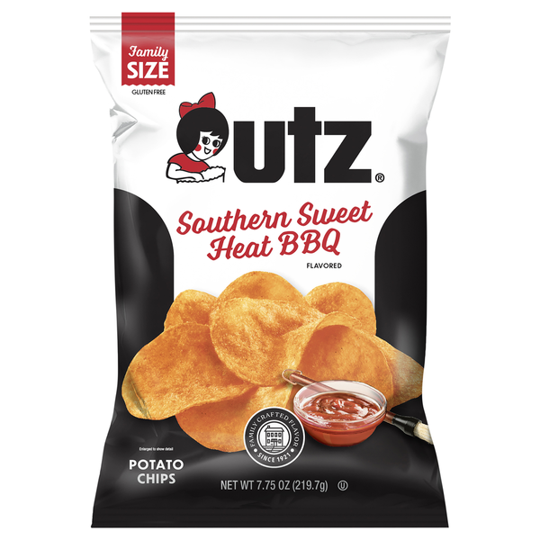 Chips & Pretzels Utz Potato Chips, Southern Sweet Heat BBQ Flavored, Family Size hero