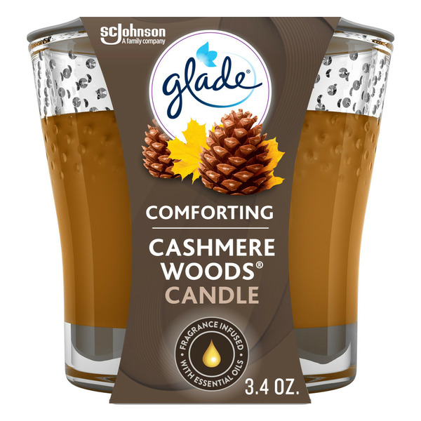 Air Fresheners & Candles Glade® Scented Candle, Cashmere Woods, Fragrance Infused with Essential Oils hero