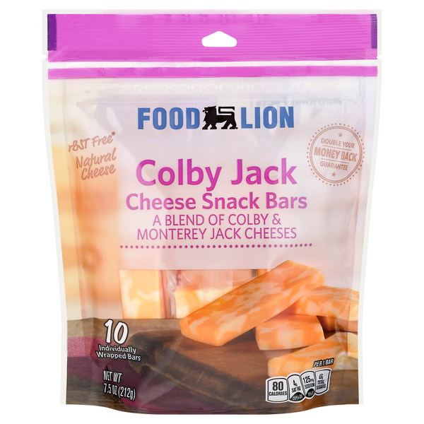 Packaged Cheese Food Lion Natural Colby Jack Cheese Snack Bars hero