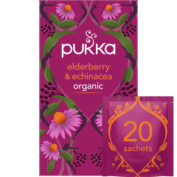 Bulk Tea & Coffee Pukka Organic Herbal Tea Bags Elderberry & Echinacea hero