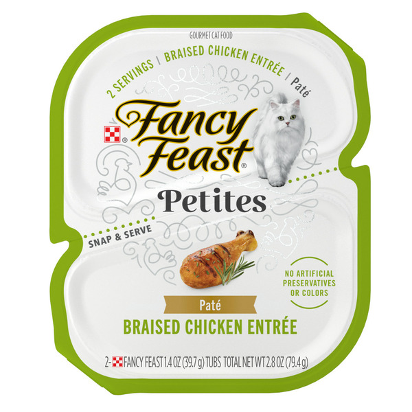 Cat Food & Care Purina Fancy Feast Petites Gourmet Wet Cat Food Pate, Petites Braised Chicken Entree hero