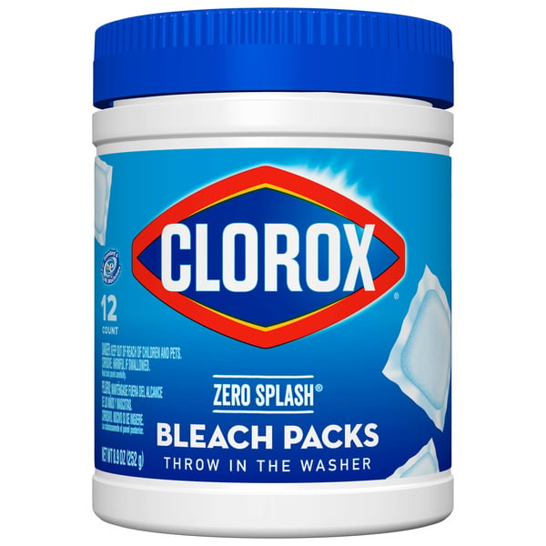 Laundry Clorox Bleach Packs, Zero Splash hero