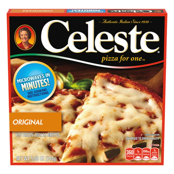 Frozen Pizza Celeste Original Cheese Pizza for One Individual Microwavable Frozen Pizza hero