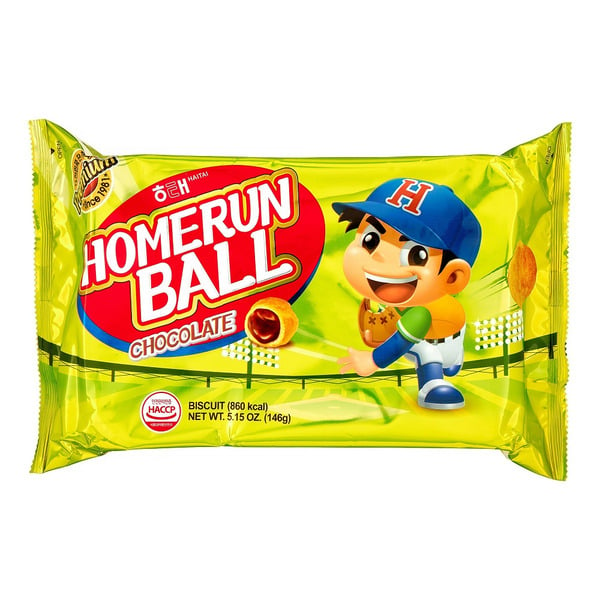 Puffed Snacks & Chips Haitai Homerun Ball Chocolate Filled Snack Cake Dessert hero