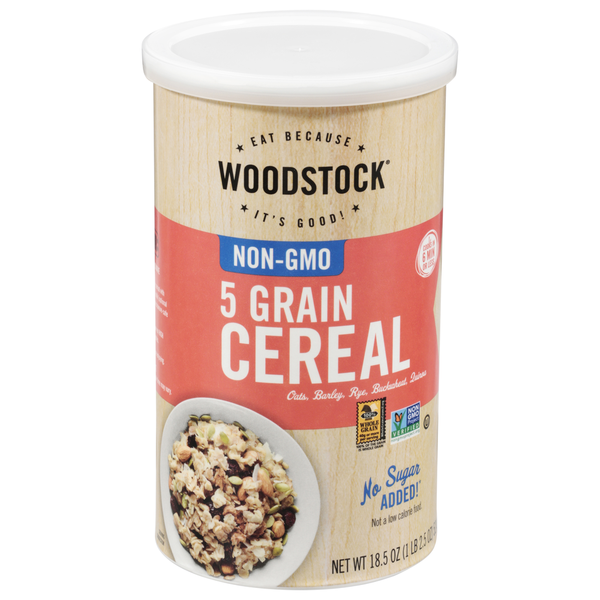 Hot Cereal & Pancake Mixes WOODSTOCK Cereal, 5 Grain hero