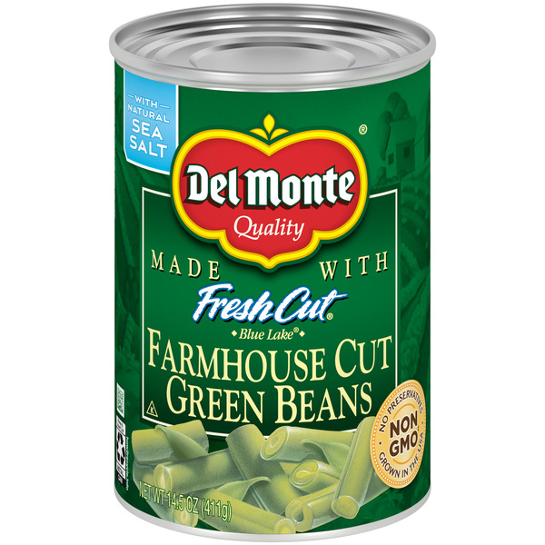 Canned & Jarred Vegetables Del Monte Green Beans, Farmhouse Cut, Blue Lake hero