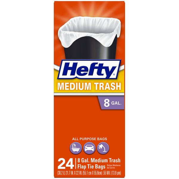 Trash Bags & Liners Hefty Trash Bags, Flap Tie, Medium hero