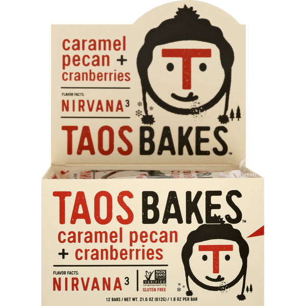 Energy & Granola Bars Taos Bakes Bar, Caramel Pecan + Cranberries hero