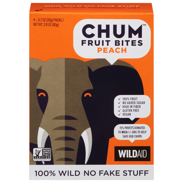 Fruit & Vegetable Snacks Chum Fruit Bites Fruit Bites, Peach hero