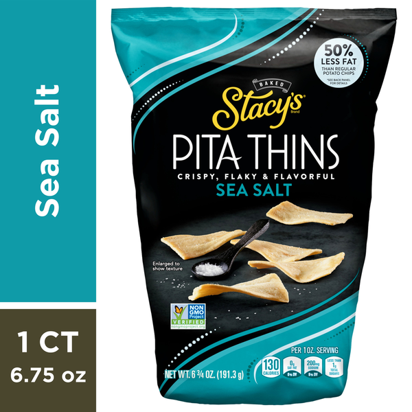 Chips & Pretzels Stacy's Baked Pita Thins Sea Salt hero