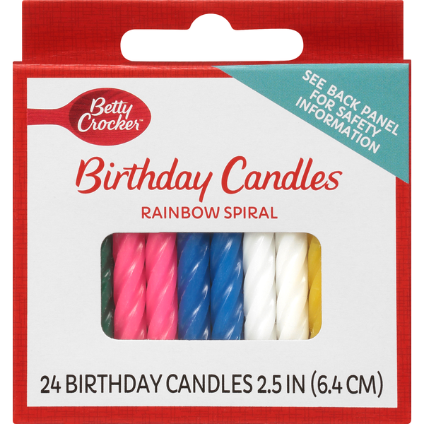 Baking Supplies & Decor Betty Crocker Birthday Candles, Rainbow Spiral, 2.5 Inch hero