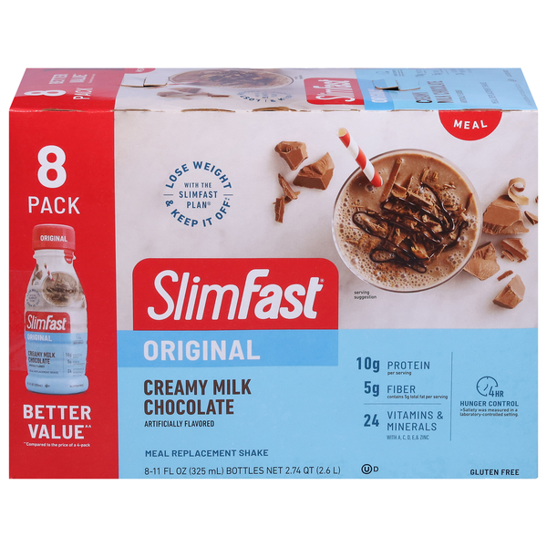 Protein & Meal Replacements SlimFast Meal Replacement Shake, Creamy Milk Chocolate hero