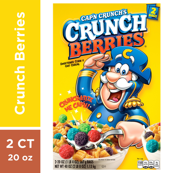 Cereal & Granola Cap'N Crunch Cereal, Sweetened Corn & Oat, Crunch Berries hero