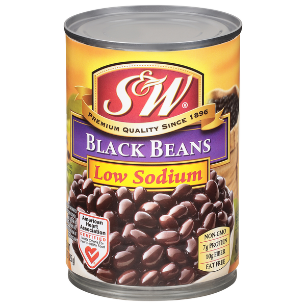 Canned & Jarred Vegetables S&W Black Beans, Low Sodium hero