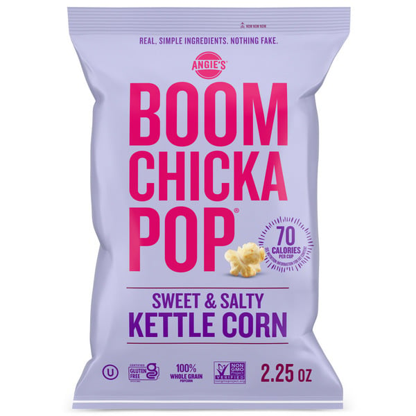 Chips & Pretzels Angie's BOOMCHICKAPOP Sweet & Salty Kettle Corn Popcorn hero