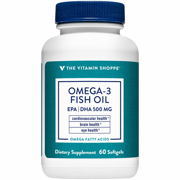 Fish Oil & Omegas The Vitamin Shoppe Omega 3 Fish Oil 1,000 MG - EPA 300mg / DHA 200mg (60 Softgels) hero