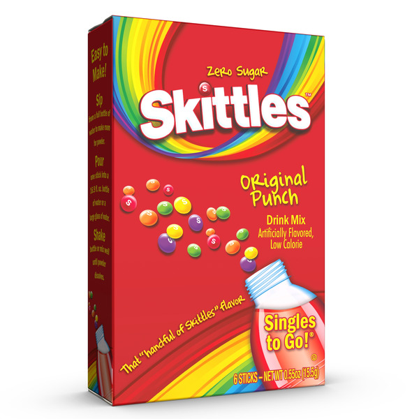 Candy & Chocolate Skittles Singles To Go Original Punch Drink Mix, Low Calorie hero