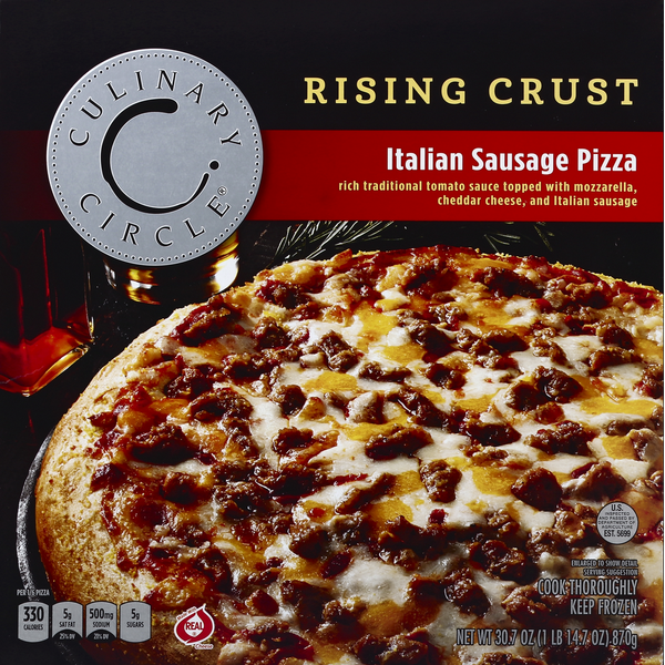 Frozen Pizza Culinary Circle Pizza, Rising Crust, Italian Sausage hero