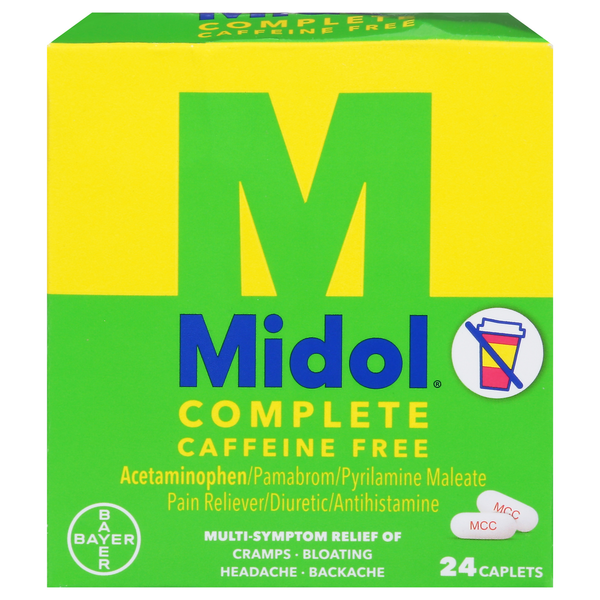 Muscles, Joints & Pain Relief Midol Multi-Symptom Relief, Caffeine Free, Caplets hero