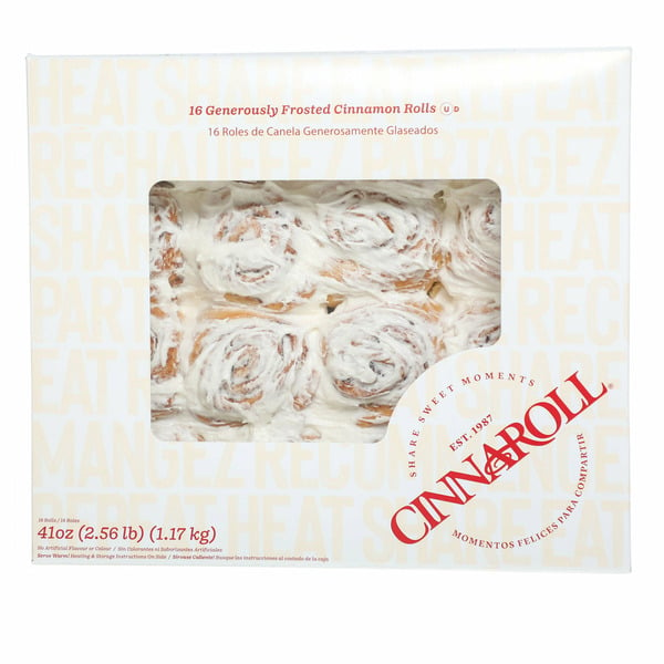 Buns & Rolls Bakeries Frosted Cinnamon Rolls 16 Ct (2.66 Lbs) hero