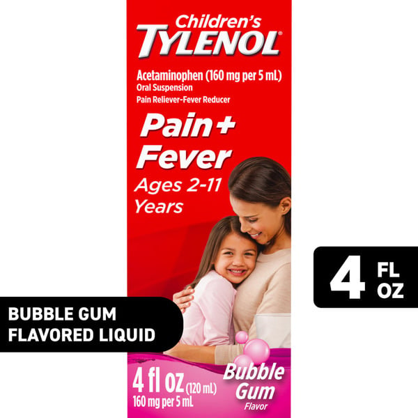 Cold, Flu & Allergy TYLENOL Pain + Fever Relief Medicine, Bubble Gum hero