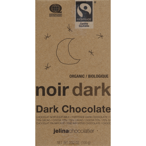 Candy & Chocolate Jelina Chocolatier Dark Chocolate, Organic, Noir Dark hero