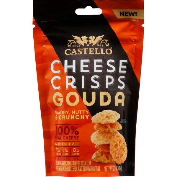 Chips & Pretzels Castello Cheese Crisps, Gouda hero