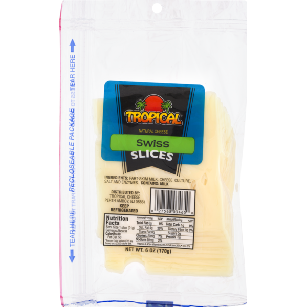 Packaged Cheese Tropical Natural Cheese Swiss Slices hero