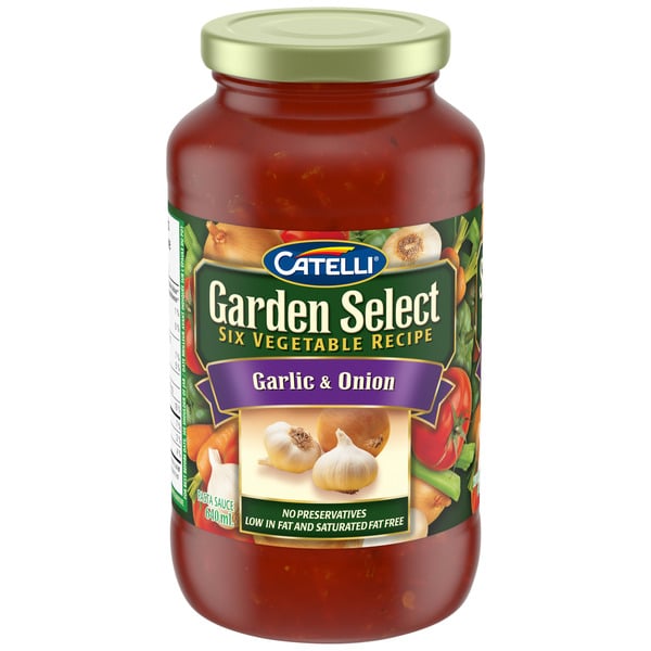 Pasta Sauce Catelli Garden Select Garlic & Onion Pasta Sauce hero