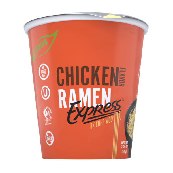 RAMEN EXPRESS by Chef Woo  Chicken Ramen Noodle Cup by Chef Woo, No MSG hero