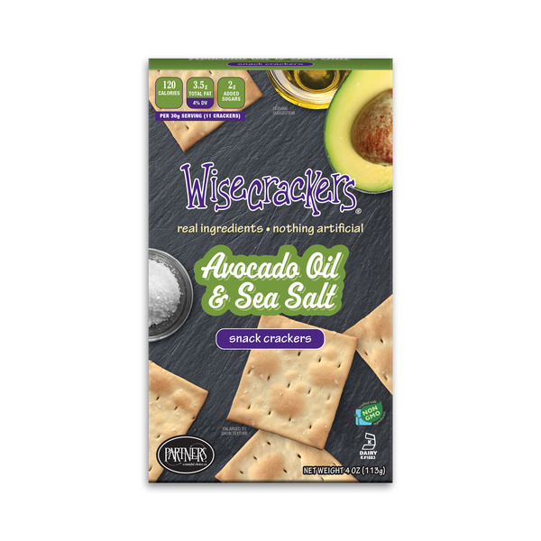 Wisecrackers Avocado Oil & Sea Salt Snack Crackers hero