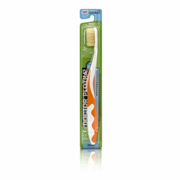 Oral Hygiene Mouth Watchers Antimicrobial Toothbrushes with Flossing Bristles, Adult Orange hero