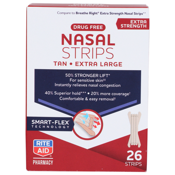 Rite Aid Nasal Strips, Tan, Extra-Large hero