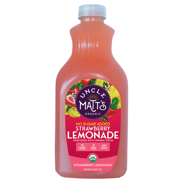 Juice & Nectars Uncle Matt's Organic No Sugar Added Strawberry Lemonade hero