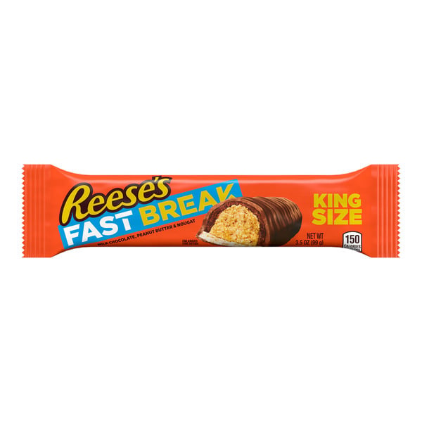 Candy & Chocolate REESE'S FAST BREAK Milk Chocolate, Peanut Butter and Nougat King Size, Candy Bar, 3.5 oz hero