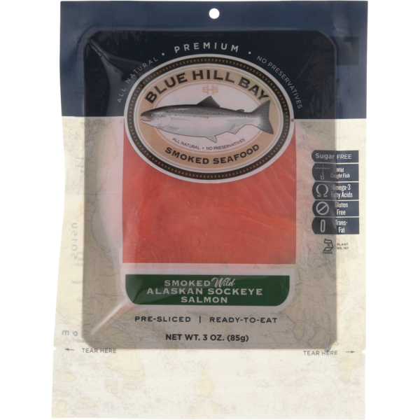 Prepared Seafood Blue Hill Bay Smoked Wild Alaskan Sockeye Salmon hero