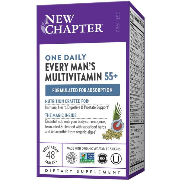 New Chapter Every Man's One Daily 55+ Multi, Immune, Heart, Prostate Support hero