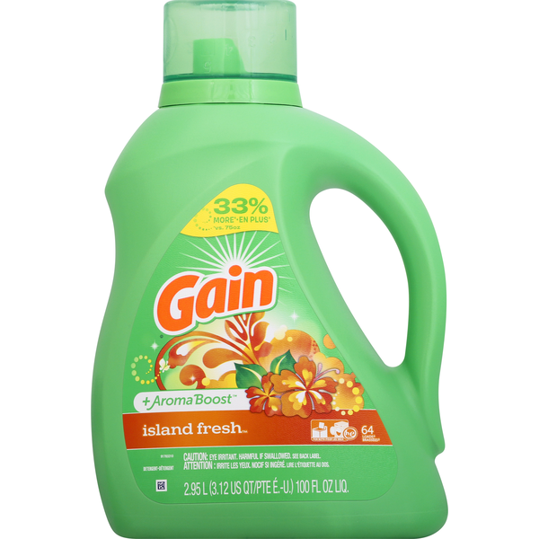 Laundry Gain AromaBoost Liquid Laundry Detergent, Island Fresh hero