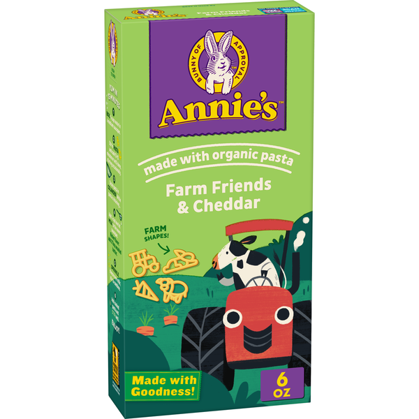 Instant Foods Annie's Organic Farm Friends Pasta Shapes Cheddar Macaroni and Cheese hero