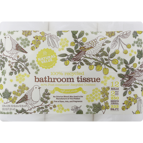 Paper Goods Natural Value Bathroom Tissue, Soft and Plush, 2 Ply hero