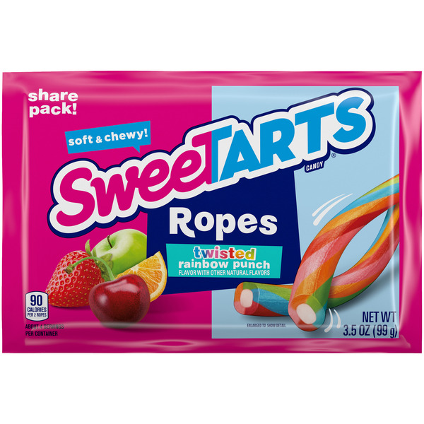 Candy & Chocolate SweeTARTS Candy, Twisted Rainbow Punch, Ropes, Share Pack hero