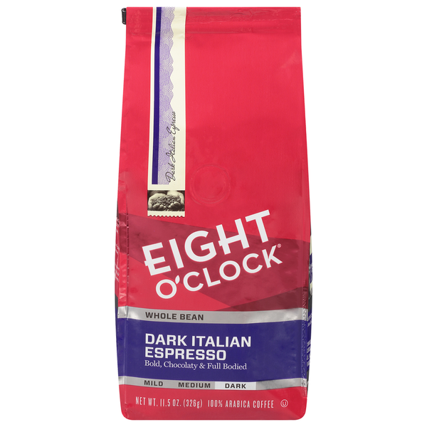 Coffee Eight O’Clock Coffee, Whole Bean, Dark Roast, Dark Italian Espresso hero