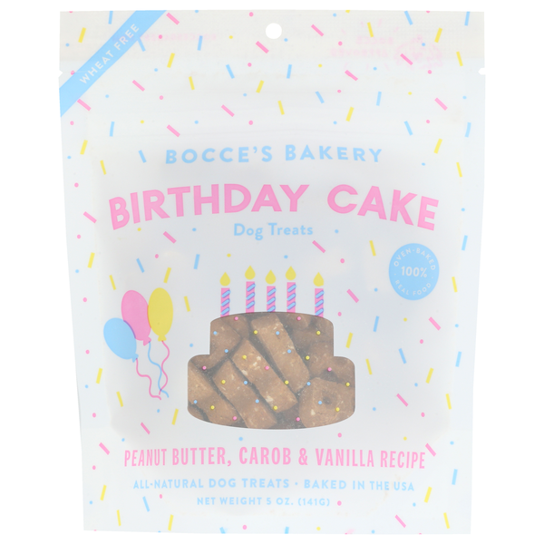 Dog Food & Care Bocce's Bakery Birthday Cake Biscuits hero