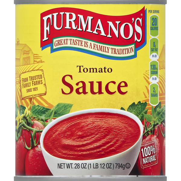 Pasta Sauce Furmano's Tomato Sauce hero