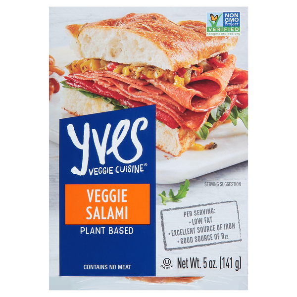 Tofu & Meat Alternatives Yves Veggie Cuisine Veggie Salami, Plant Based hero