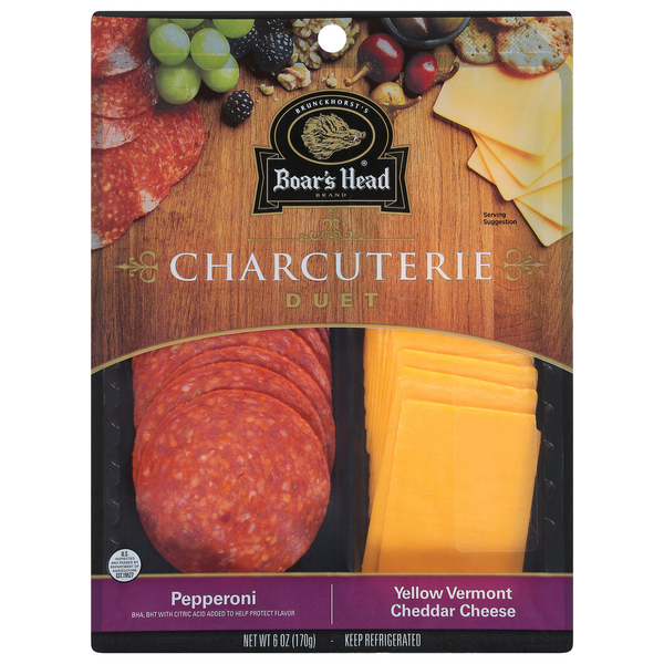 Lunch Meat Boar's Head Charcuterie Duet: Pepperoni & Vermont Cheddar Cheese hero