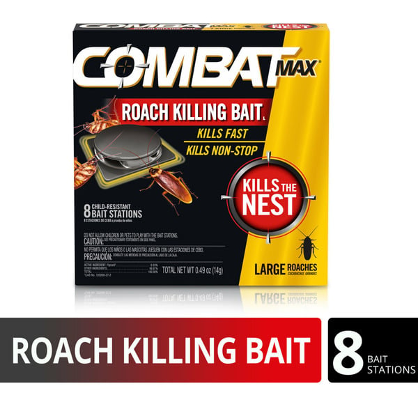 Insecticides and Traps Combat Max Large Roach Killing Bait Stations, Child-resistant hero